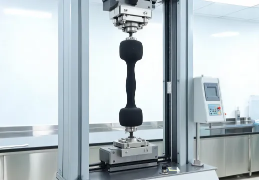 Rubber tensile testing station